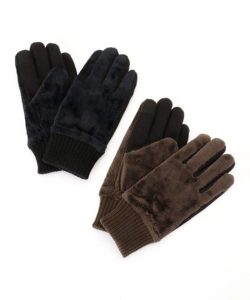 MONSIEUR NICOLE（ムッシュニコル）の「ボアグローブ（手袋・メンズ・ブラック/モカ・FREE）」の3枚目の写真