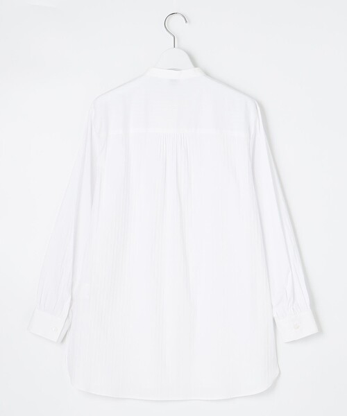 J.PRESS（ジェイプレス）の「【洗える】コットンナイロンドビーストレッチ バンドカラー ブラウス（シャツ/ブラウス・レディース・ホワイト系・11/9）」の7枚目の写真