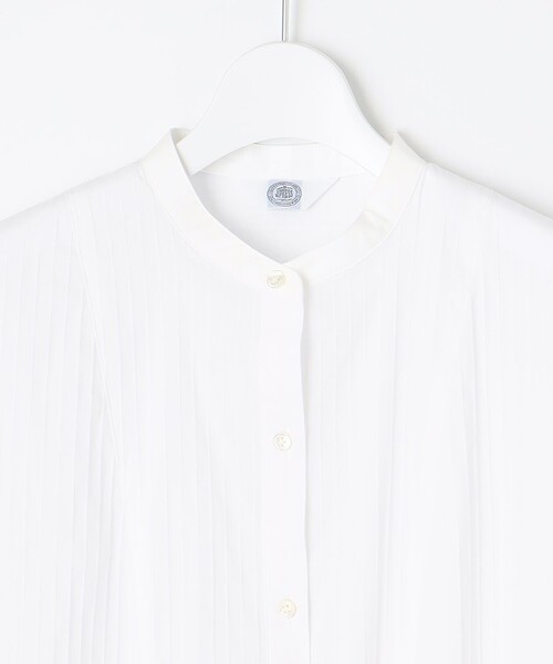 J.PRESS（ジェイプレス）の「【洗える】コットンナイロンドビーストレッチ バンドカラー ブラウス（シャツ/ブラウス・レディース・ホワイト系・11/9）」の6枚目の写真