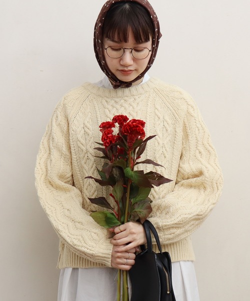 fig Ｌondon（フィグロンドン）の「SHETLAND　２way CD（カーディガン/ボレロ・レディース・サックスブルー/グリーン/キナリ/イエロー/オレンジ・FREE）」の8枚目の写真