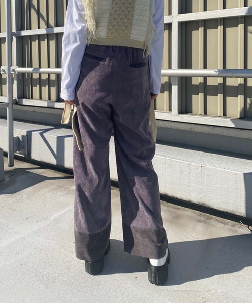 Anside（アンサイド）の「コーデュロイ切替パンツ（その他パンツ・レディース・パープル/ブラウン/グリーン・S/M）」の6枚目の写真