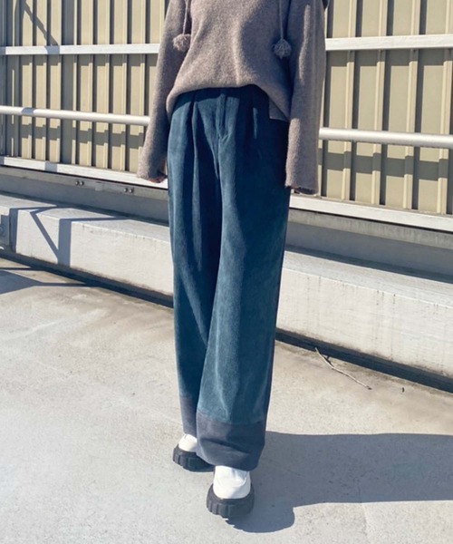 Anside（アンサイド）の「コーデュロイ切替パンツ（その他パンツ・レディース・パープル/ブラウン/グリーン・S/M）」の8枚目の写真