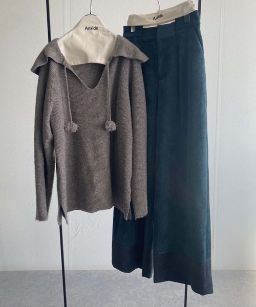 Anside（アンサイド）の「コーデュロイ切替パンツ（その他パンツ・レディース・パープル/ブラウン/グリーン・S/M）」の11枚目の写真