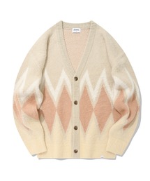 【COVERNAT】ARGYLE MOHAIR KNIT CARDIGAN / カバーナット アーガイル モヘア ニット カーディガン