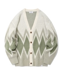 【COVERNAT】ARGYLE MOHAIR KNIT CARDIGAN / カバーナット アーガイル モヘア ニット カーディガン
