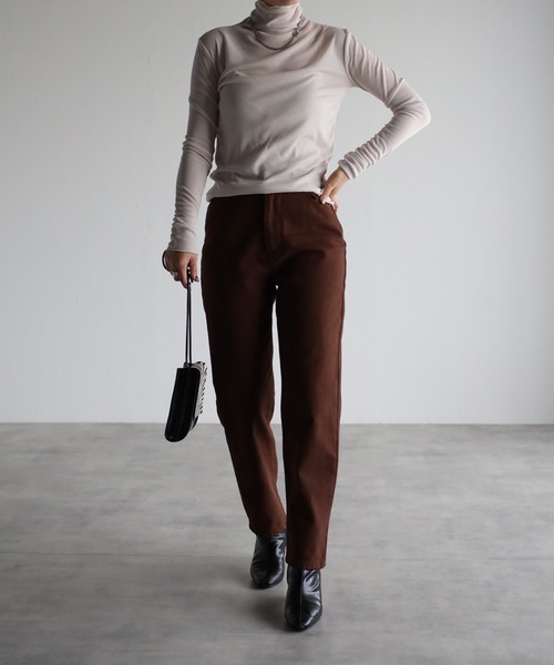 r.(アールドット)の「シアーフライス シームレス タートルPO(Tシャツ/カットソー・レディース・オフホワイト/ライトグレー/ブラック/グレイッシュベージュ/ライム/チャコールグレー・FREE)」の15枚目の写真