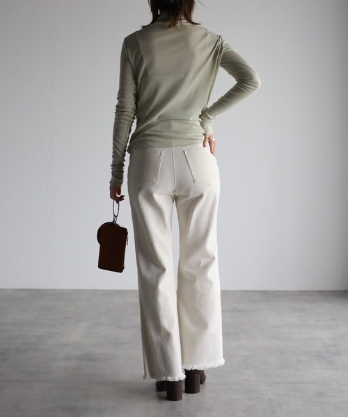 r.(アールドット)の「シアーフライス シームレス タートルPO(Tシャツ/カットソー・レディース・オフホワイト/ライトグレー/ブラック/グレイッシュベージュ/ライム/チャコールグレー・FREE)」の16枚目の写真