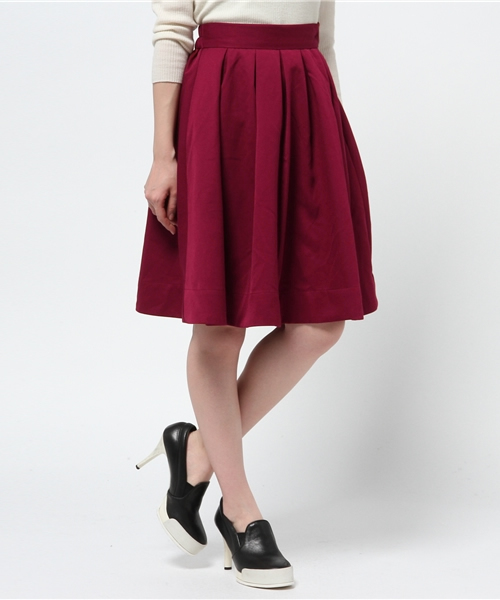 one after another NICE CLAUP(ワンアフターアナザーナイスクラップ)の「【ナイスクラップ】タックミディースカート(スカート・レディース・トップグレー/イエロー/ボルドー/その他1/その他2・FREE)」の4枚目の写真