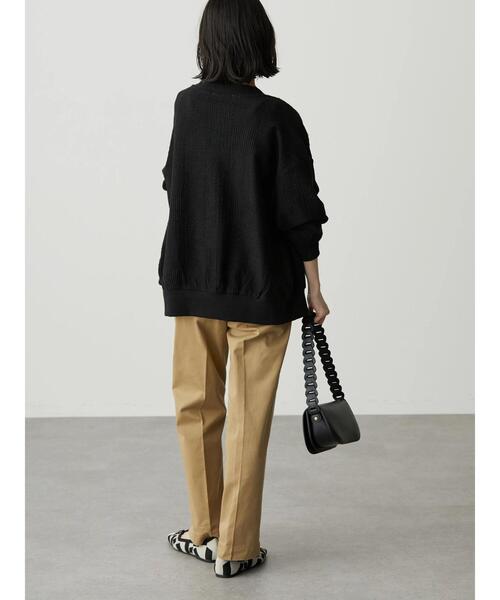 AMERICAN HOLIC（アメリカンホリック）の「Vネックカットジャガードカーディガン（カーディガン/ボレロ・レディース・ブラック/アイボリー・M/L）」の10枚目の写真