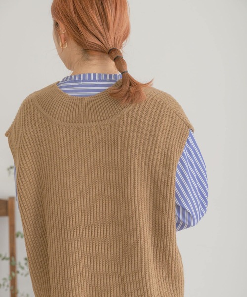 ITEMS URBANRESEARCH（アイテムズ アーバンリサーチ）の「ベストセットストライプシャツワンピース（ワンピース・レディース・ライトブルー/オフホワイト/ブルー・FREE）」の7枚目の写真