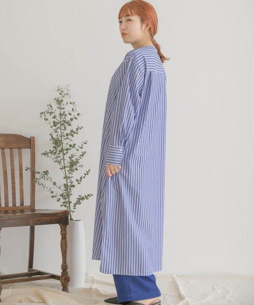 ITEMS URBANRESEARCH（アイテムズ アーバンリサーチ）の「ベストセットストライプシャツワンピース（ワンピース・レディース・ライトブルー/オフホワイト/ブルー・FREE）」の18枚目の写真