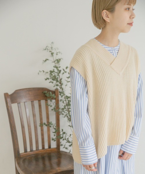 ITEMS URBANRESEARCH（アイテムズ アーバンリサーチ）の「ベストセットストライプシャツワンピース（ワンピース・レディース・ライトブルー/オフホワイト/ブルー・FREE）」の22枚目の写真