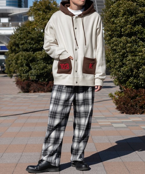 PairPair（ペアペア）の「スタジャンパーカー(ユニセックス)（パーカー・レディース・アイボリー/グレイッシュブルー・MEDIUM/LARGE）」の10枚目の写真