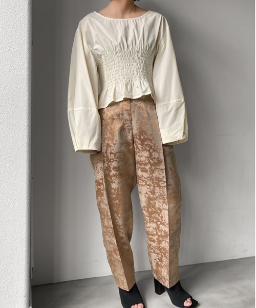 Solace（ソレイス）の「シャーリングショートフレアブラウス（シャツ/ブラウス・レディース・ブラック/グリーン/ナチュラル・FREE）」の15枚目の写真