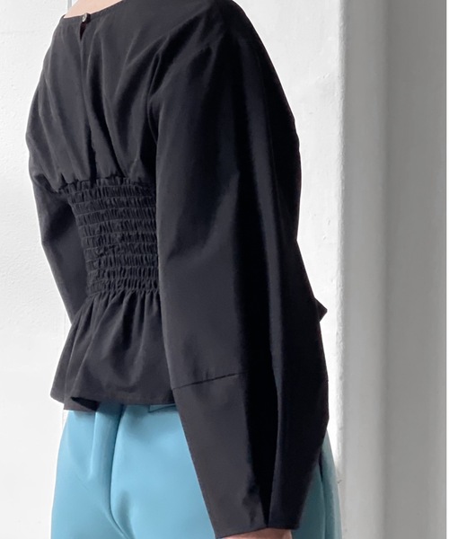 Solace（ソレイス）の「シャーリングショートフレアブラウス（シャツ/ブラウス・レディース・ブラック/グリーン/ナチュラル・FREE）」の20枚目の写真