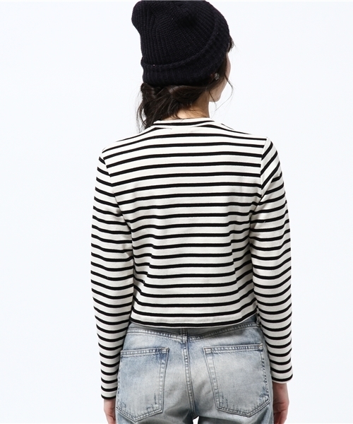 ROSE BUD(ローズバッド)の「【カタログ掲載】【雑誌掲載】LCTT-15120 HI-NECK L/S CROPPED-T(Tシャツ/カットソー・レディース・ホワイト/ブラック/ミックスグレー/ブルー・ONE SIZE)」の12枚目の写真