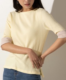 バイカラーワイドリブカットソー