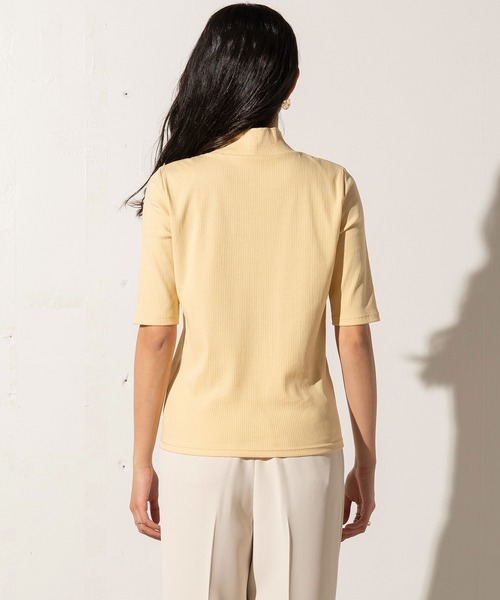 EUCLAID（エウクレイド）の「バイカラーワイドリブカットソー（Tシャツ/カットソー・レディース・ベージュ/ネイビー/ライトイエロー・FREE）」の5枚目の写真