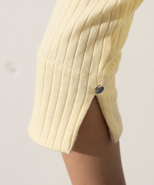 EUCLAID（エウクレイド）の「バイカラーワイドリブカットソー（Tシャツ/カットソー・レディース・ベージュ/ネイビー/ライトイエロー・FREE）」の13枚目の写真