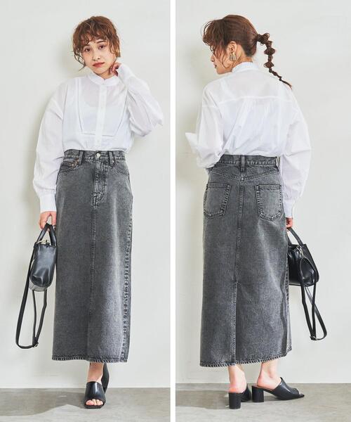 Coyseio ダークグレー デニム ロングスカート Coyseio ダークグレー デニム ロングスカート 楽天市場】前ZIP デニム