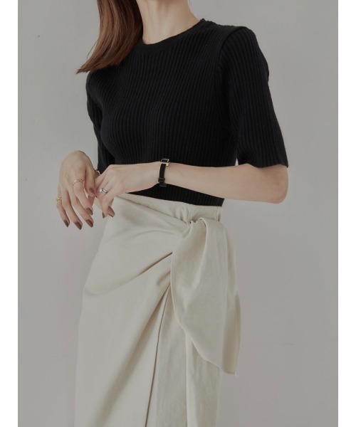 amel（エイメル）の「ハーフスリーブニット（ニット/セーター・レディース・ブラック・FREE）」の3枚目の写真