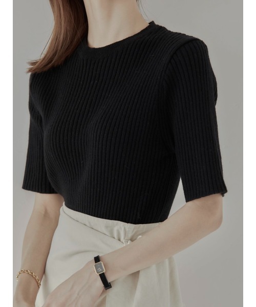 amel（エイメル）の「ハーフスリーブニット（ニット/セーター・レディース・ブラック・FREE）」の9枚目の写真