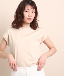 【洗える/日本製】オリジナルロゴ刺繍入り フレンチスリーブカットソー