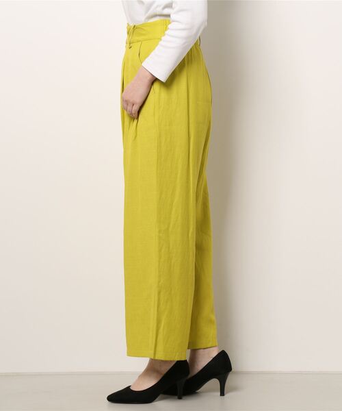 Q(キュー)の「レーヨンスラブワイドパンツ(その他パンツ・レディース・ブラック/アイボリー/マスタード/ブルー・MEDIUM)」の8枚目の写真