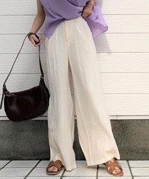 Q | レーヨンスラブワイドパンツ(その他パンツ)