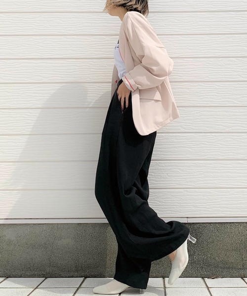 Q(キュー)の「レーヨンスラブワイドパンツ(その他パンツ・レディース・ブラック/アイボリー/マスタード/ブルー・MEDIUM)」の15枚目の写真