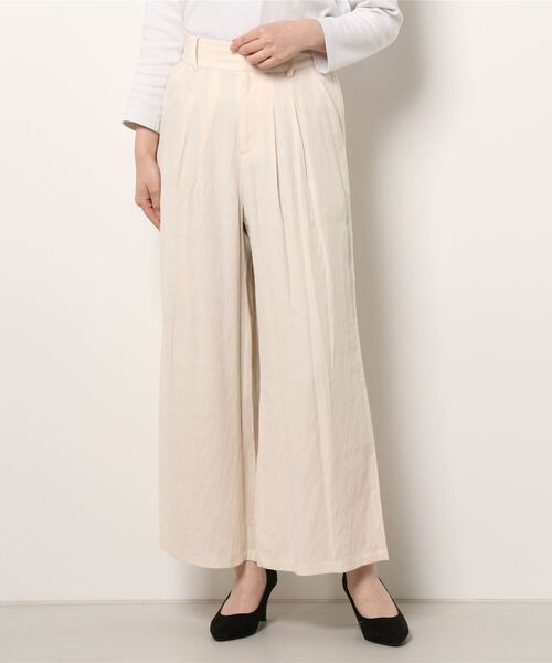 Q(キュー)の「レーヨンスラブワイドパンツ(その他パンツ・レディース・ブラック/アイボリー/マスタード/ブルー・MEDIUM)」の11枚目の写真