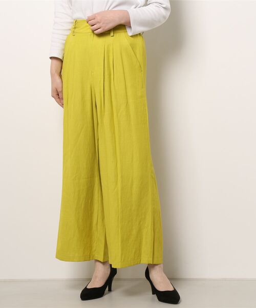 Q(キュー)の「レーヨンスラブワイドパンツ(その他パンツ・レディース・ブラック/アイボリー/マスタード/ブルー・MEDIUM)」の10枚目の写真