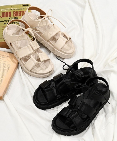 NOFALL（ノーフォール）の「レースアップサンダル（サンダル・レディース・ブラック/ベージュ・3L/S/M/SS/LL/L）」の3枚目の写真