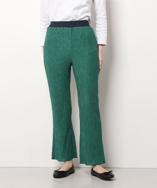 Q(キュー)の「プリーツリブパンツ(その他パンツ・レディース・グリーン/テラコッタ・MEDIUM)」の3枚目の写真