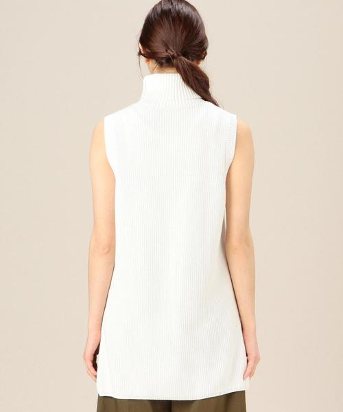 BEAUTY&YOUTH UNITED ARROWS（ビューティーアンドユースユナイテッドアローズ）の「BY 5Gコットン畦タートルニットベスト ◆（ベスト・レディース・ホワイト/ネイビー・フリー）」の12枚目の写真