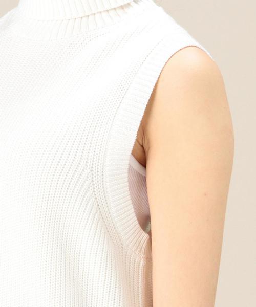 BEAUTY&YOUTH UNITED ARROWS（ビューティーアンドユースユナイテッドアローズ）の「BY 5Gコットン畦タートルニットベスト ◆（ベスト・レディース・ホワイト/ネイビー・フリー）」の7枚目の写真