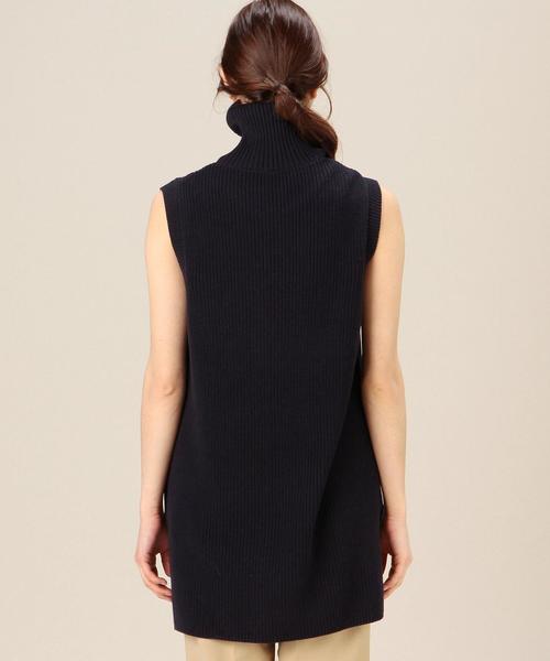 BEAUTY&YOUTH UNITED ARROWS（ビューティーアンドユースユナイテッドアローズ）の「BY 5Gコットン畦タートルニットベスト ◆（ベスト・レディース・ホワイト/ネイビー・フリー）」の10枚目の写真