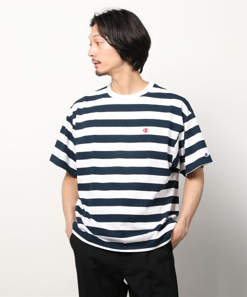 セール Champion チャンピオン メンズ メンズカジュアル ボーダーtシャツ Tシャツ カットソー Champion チャンピオン のファッション通販 Zozotown
