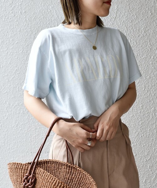 Odub（オーダブ）の「【SHIPS別注】Odub:プロセッシング ハーフスリーブ TEE◇（Tシャツ/カットソー・レディース・ライトブルー/ブラウン/ベージュ/ダークグレー/ホワイト/チャコールグレー/ベージュ系その他/パープル・ONE SIZE）」の7枚目の写真