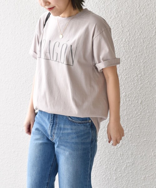 Odub（オーダブ）の「【SHIPS別注】Odub:プロセッシング ハーフスリーブ TEE◇（Tシャツ/カットソー・レディース・ライトブルー/ブラウン/ベージュ/ダークグレー/ホワイト/チャコールグレー/ベージュ系その他/パープル・ONE SIZE）」の14枚目の写真