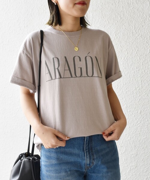 Odub（オーダブ）の「【SHIPS別注】Odub:プロセッシング ハーフスリーブ TEE◇（Tシャツ/カットソー・レディース・ライトブルー/ブラウン/ベージュ/ダークグレー/ホワイト/チャコールグレー/ベージュ系その他/パープル・ONE SIZE）」の16枚目の写真