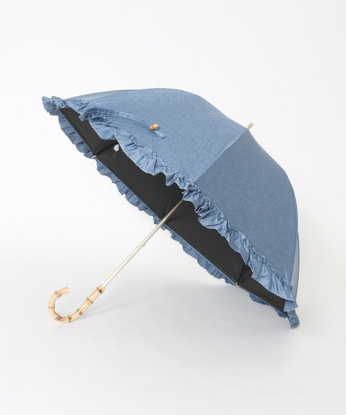 Cepica（セピカ）の「【pink trick / ピンクトリック】完全遮光フリルデニム風長傘(晴雨兼用)（長傘・レディース・ネイビー/ブルー・FREE）」の12枚目の写真