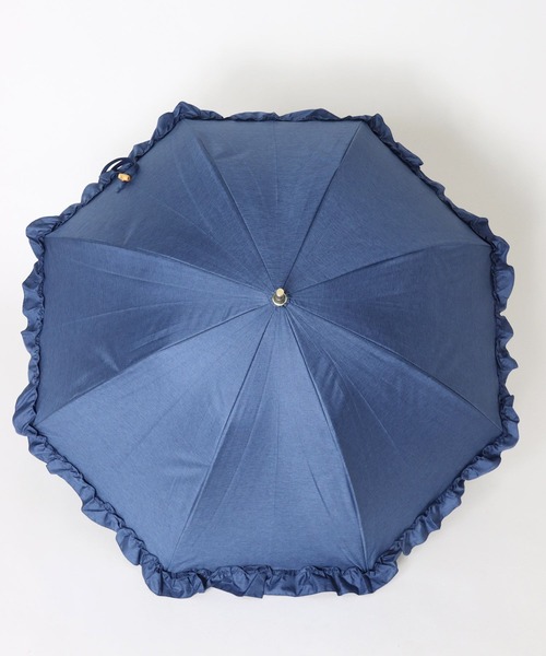 Cepica（セピカ）の「【pink trick / ピンクトリック】完全遮光フリルデニム風長傘(晴雨兼用)（長傘・レディース・ネイビー/ブルー・FREE）」の4枚目の写真