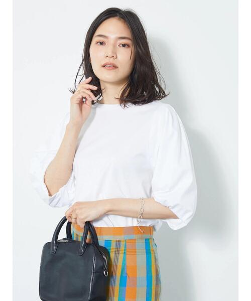 AMERICAN HOLIC（アメリカンホリック）の「袖コンシャスカットプルオーバー（Tシャツ/カットソー・レディース・ブラック/オフホワイト/ピンク・L/M）」の5枚目の写真