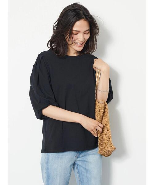 AMERICAN HOLIC（アメリカンホリック）の「袖コンシャスカットプルオーバー（Tシャツ/カットソー・レディース・ブラック/オフホワイト/ピンク・L/M）」の8枚目の写真