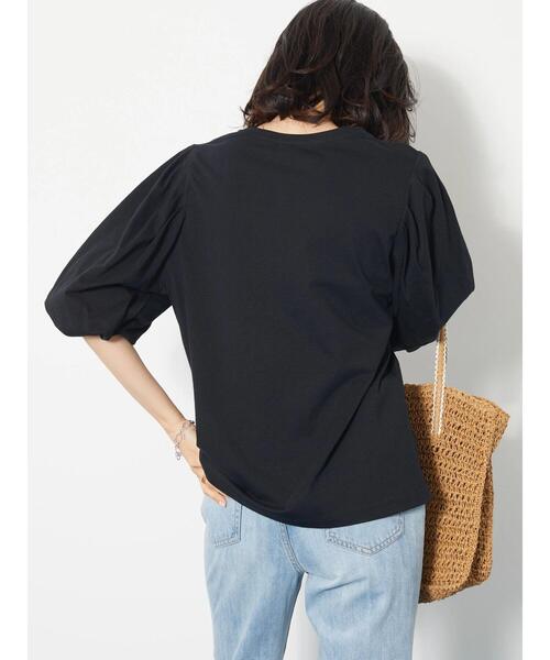 AMERICAN HOLIC（アメリカンホリック）の「袖コンシャスカットプルオーバー（Tシャツ/カットソー・レディース・ブラック/オフホワイト/ピンク・L/M）」の22枚目の写真