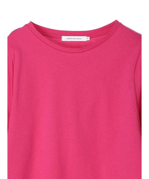 AMERICAN HOLIC（アメリカンホリック）の「袖コンシャスカットプルオーバー（Tシャツ/カットソー・レディース・ブラック/オフホワイト/ピンク・L/M）」の17枚目の写真