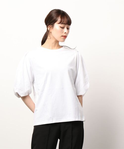 AMERICAN HOLIC（アメリカンホリック）の「袖コンシャスカットプルオーバー（Tシャツ/カットソー・レディース・ブラック/オフホワイト/ピンク・L/M）」の6枚目の写真