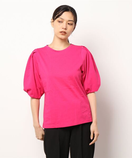 AMERICAN HOLIC（アメリカンホリック）の「袖コンシャスカットプルオーバー（Tシャツ/カットソー・レディース・ブラック/オフホワイト/ピンク・L/M）」の4枚目の写真