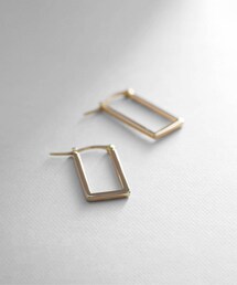 K10中空スクエア フープピアス